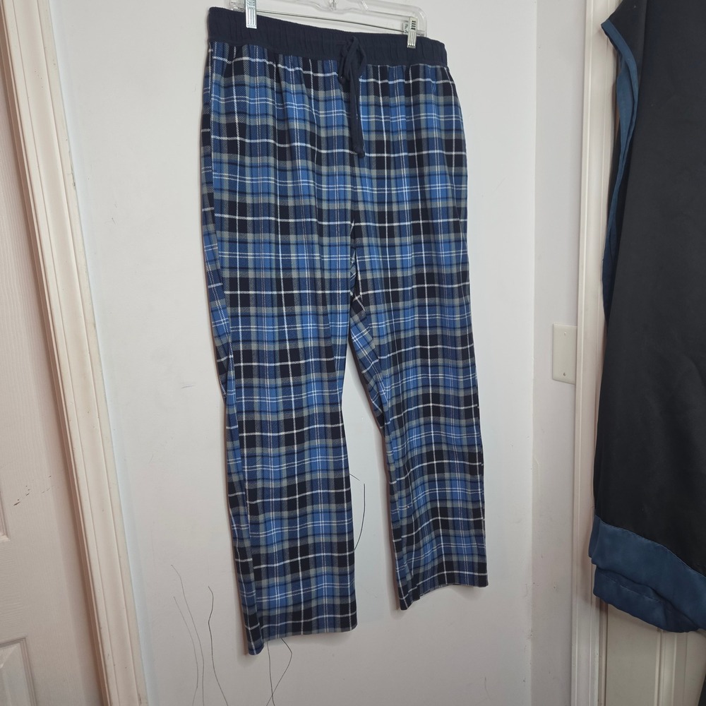 Nautica Mens Pajama Pants Blue Plaid Lounge Sleepwear Size Large